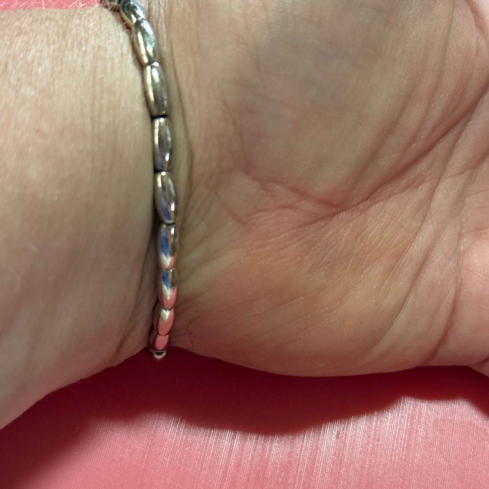 Sleek Silver Beaded Bracelet - Picture 5 of 5